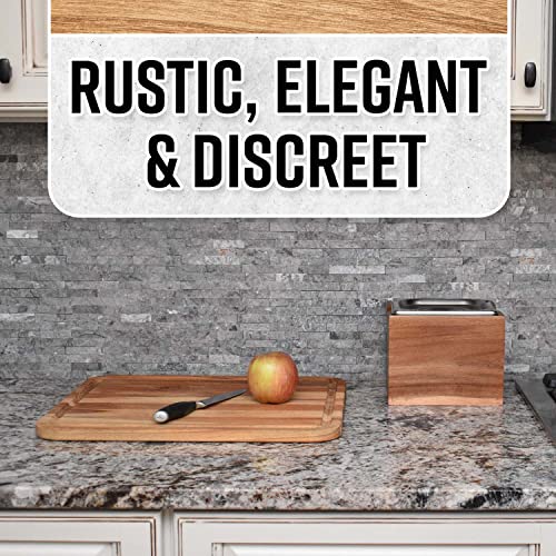 Bellemark Kitchen Compost Bin- Rust Proof Stainless Steel Insert, Countertop Compost Bin With Lid And Acacia Wood Box- Small Compost Bin Kitchen #TOP3