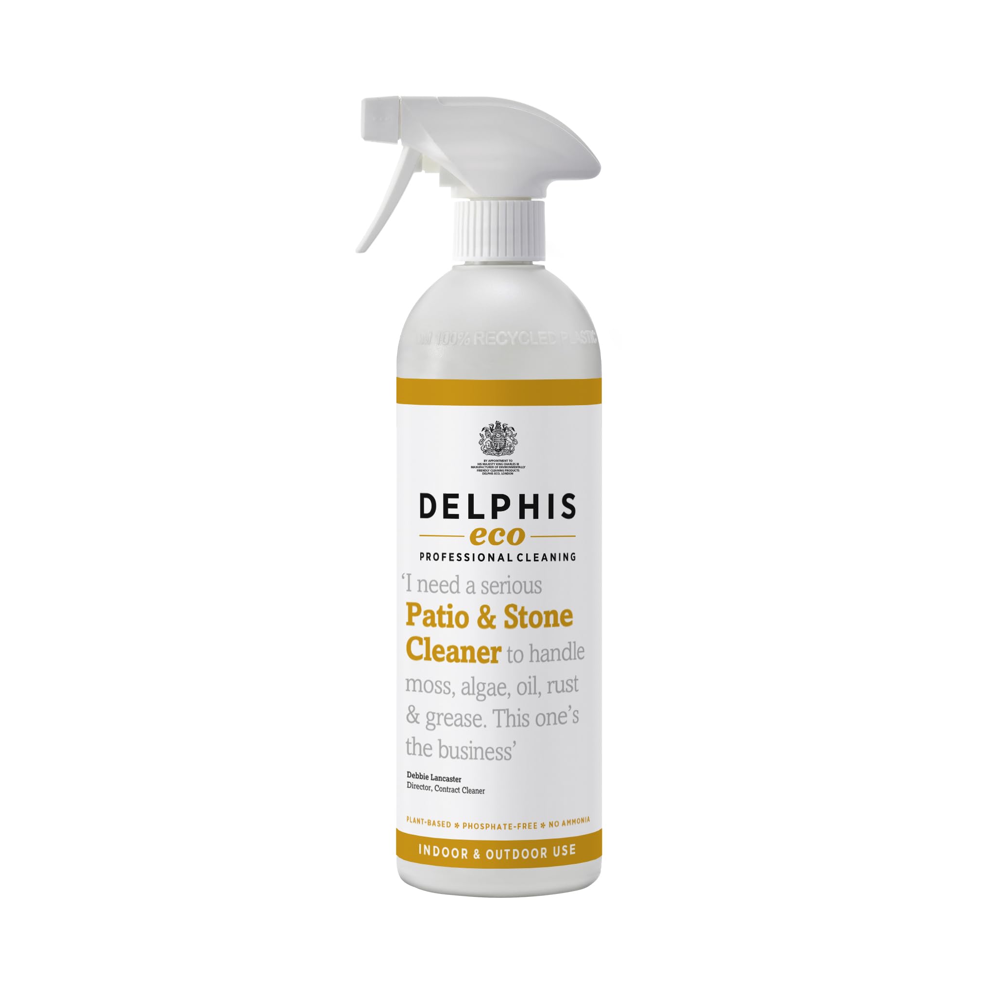 Delphis Eco Patio & Stone Cleaner 700ml Spray | Indoor & Outdoor | Eco Friendly Patio Cleaner | Removes deep stains, moss, algae, grease, soot, limescale, rust & more
