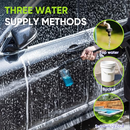 STEELITE Power Washer, High-Pressure Cleaner with Adjustable Nozzle, 20ft Hose & Power Cord, Perfect for Cars, Driveways, Decks, Patios, and Fences