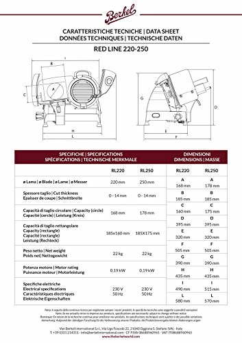 Berkel - Elektrische Aufschnittmaschine Red Line 250 - Schwarz - Neues Modell 2018 – Bild 3