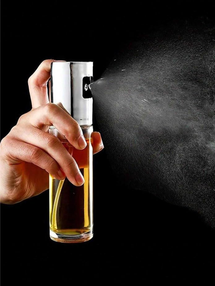 Pulvérisateur D'Huile 100ml En Verre Et Acier Inoxydable - Bouteille Spray Vinaigre Et Vinaigrette Pour Cuisine