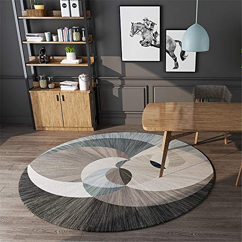 SONGHJ Alfombra Moderna Minimalista, Alfombra Redonda con Diseño Abstracto, Alfombra Antideslizante para El Hogar Que Absorbe El Agua Cover