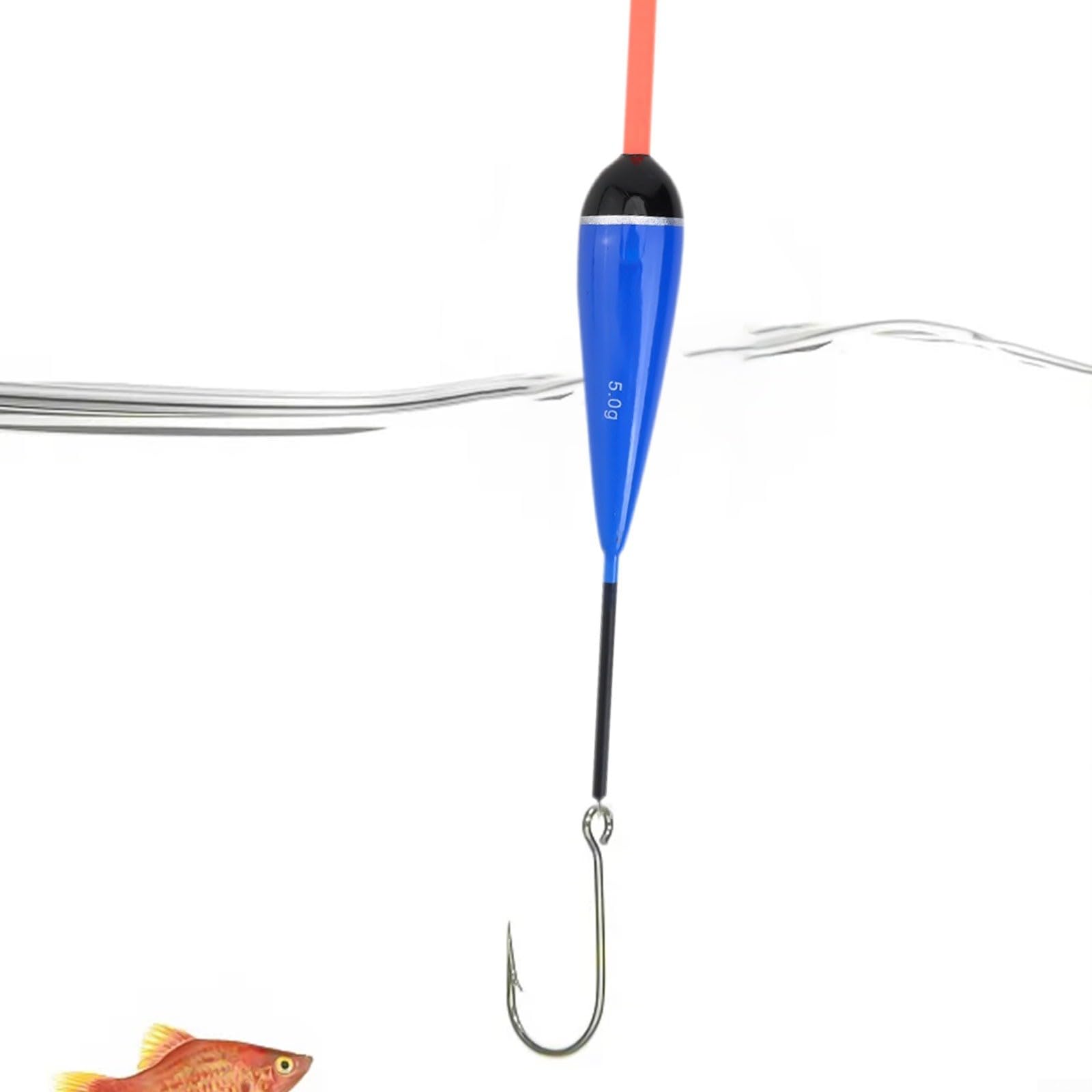 Galleggianti da pesca in legno di balsa, galleggianti scorrevoli per la pesca con punta sensibile, costruzione leggera per pesca alla carpa, 5 pezzi, blu (5 g)