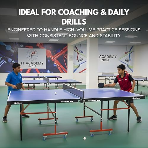 Image of Full-Size Table Tennis Table for Home, 18mm UV-Coated Top, UV & Scratch Resistant, TTFI Approved, Smooth Bounce, Indoor TT Table, tt Table for Home and Clubs, Spin 18
