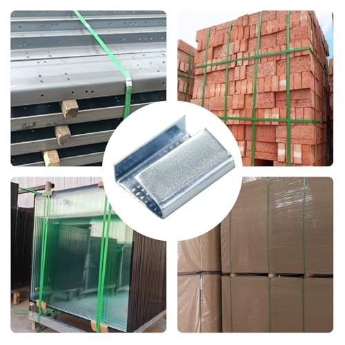 Image of Open Serrated Strapping Seals for 3 /4 inch Polyester Poly Polypropylene Strap Pallet Banding Clips(1000)