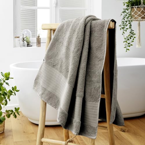 CDaffaires - Toalla de baño (100% algodón, orgánico, 600 gramos, 90 x 150 cm), color beige