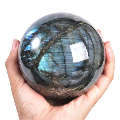 MOGEMT Labradorite Crystal Ball with...