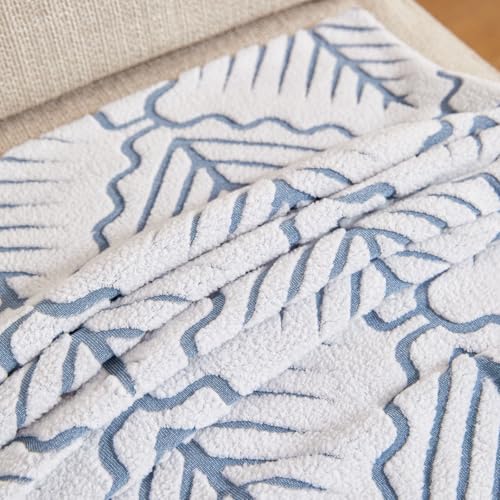 Image of HOMETHREADS Stretchable Elastic Jacquard Chair Seat Cover | Removable, Washable & Durable Chair Protector | Ideal for Dining Room, Kitchen, Restaurant & Party Chairs (Blue, Pack of 1)