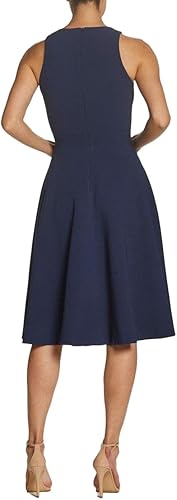 Miniatura 3 de Dress the Population Vestido midi de mujer Catalina de mangas cortas liso y acampanado