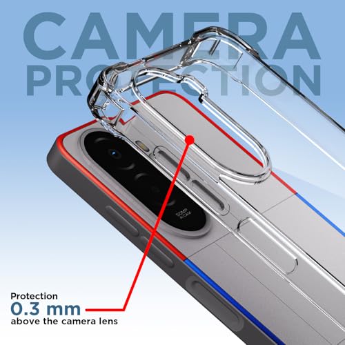 Image of Amazon Basics Back Cover for Poco M7 Plus 5G PC + TPU Clear Transparent Raised Edges Shockproof Protective Phone Bumper Case (Transparent)