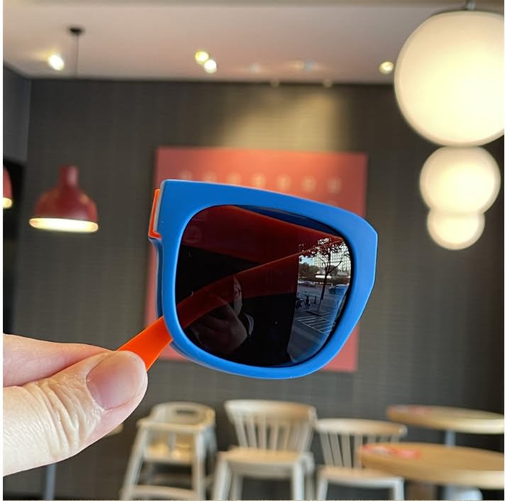 DC DECORIO Foldable Kids Sunglass with Round Case and New Pocket Sunglass for Kids (Pack of 1-Blue) - Image 3 thumbnail