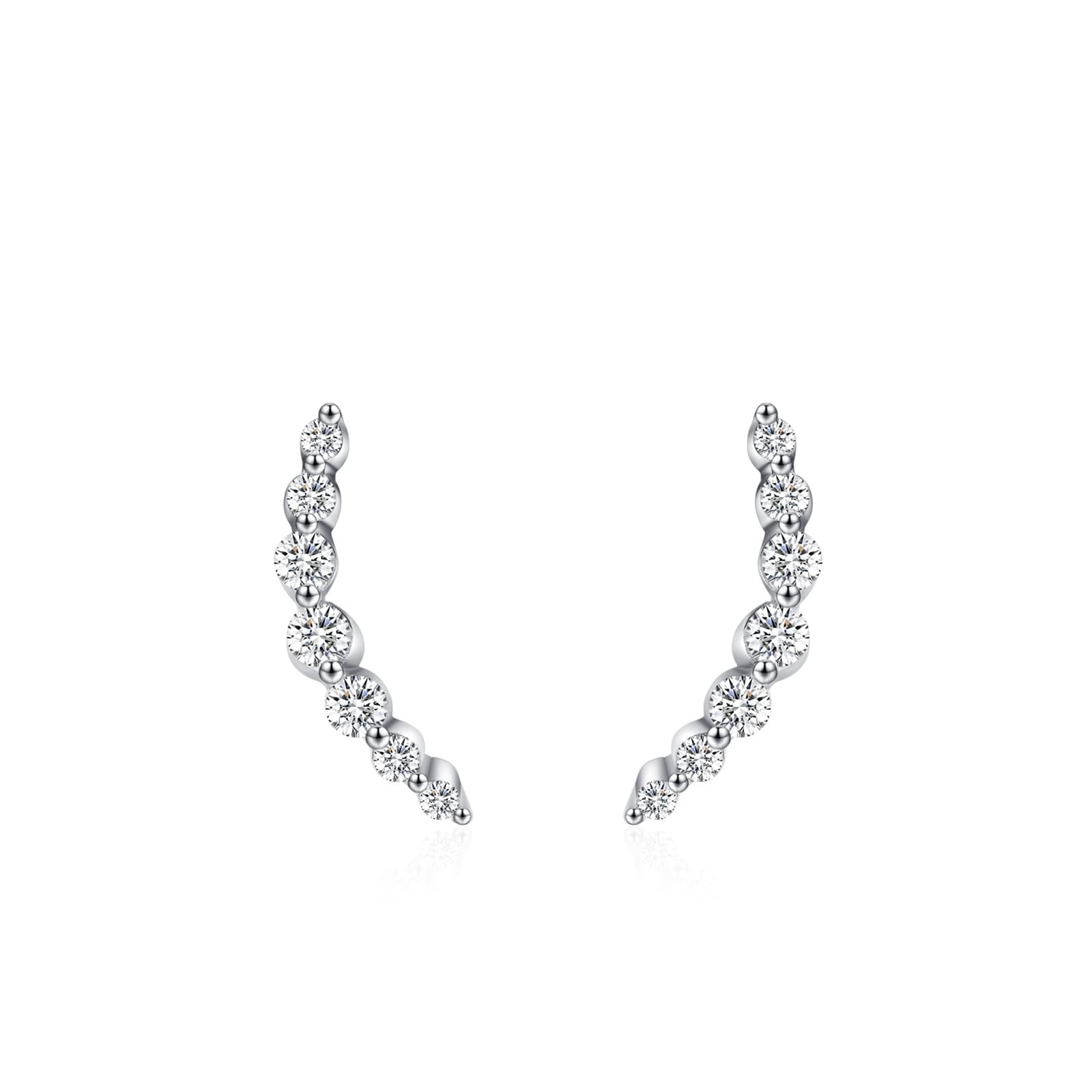 Juego de pendientes y collar de circonita cúbica para mujer, plata de ley 925, collar con colgante de sonrisa de plata y aretes de tuerca, juego de joyas para novia, esposa, ella, adecuado para