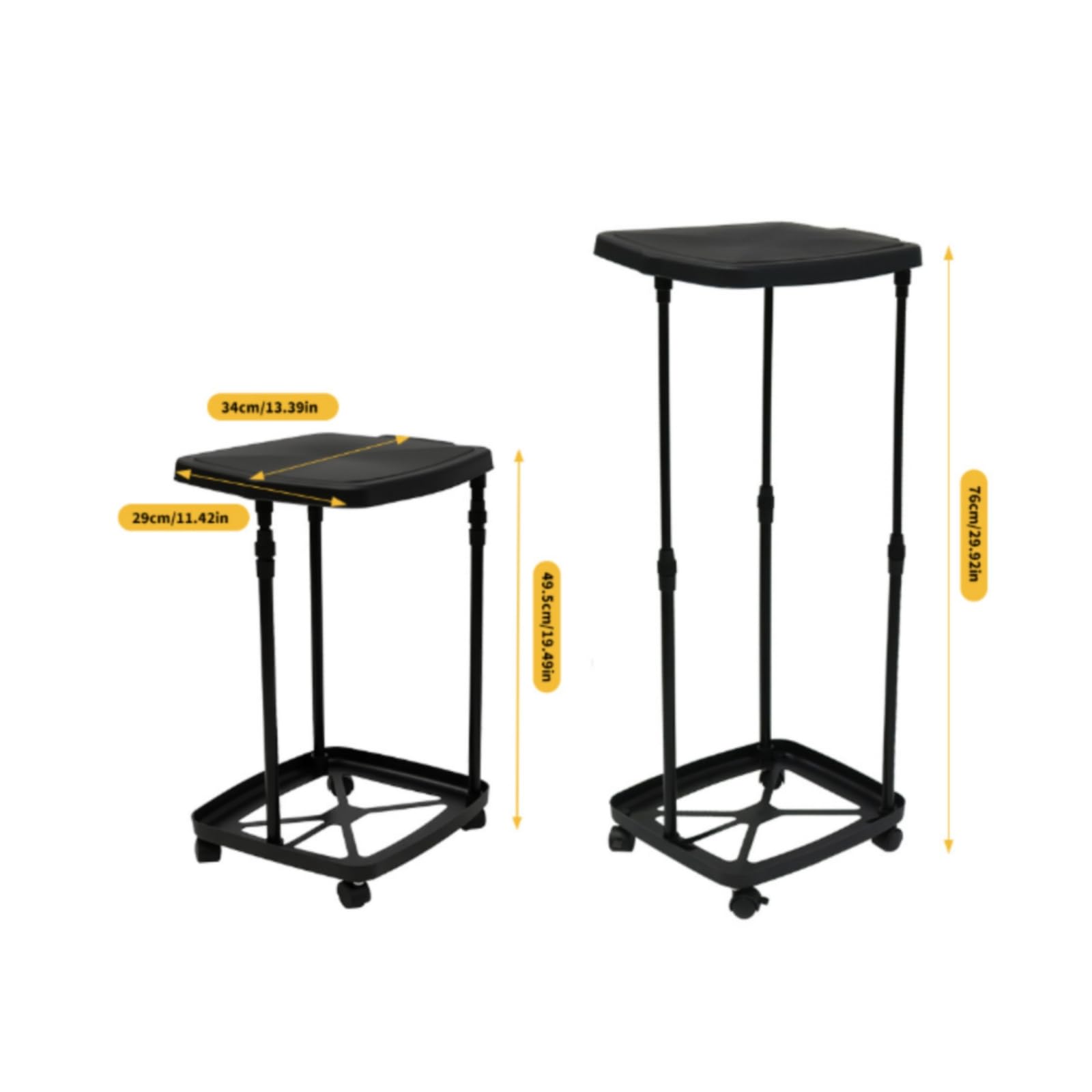 Gralara Soporte Bolsa con Ruedas Móvil | Portátil, Portabolsas, smontable, Carrito, para Pícnic, Jardín, Negro