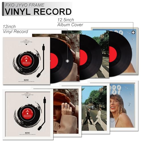 Fxojyvo Schallplattenrahmen für die Wand Display Album Cover, Weiß 12,5x12,5 Rahmen für jede 12 Zoll LP Schallplatte mit Cover - 1 Pack/Weiß – Ansicht 4