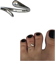 Vista 14 de Creations - Anillo de plata de ley 925 hecho a mano, anillo de dedo del pie ajustable, fino clásico delicado dedo abierto, anillos de meñique