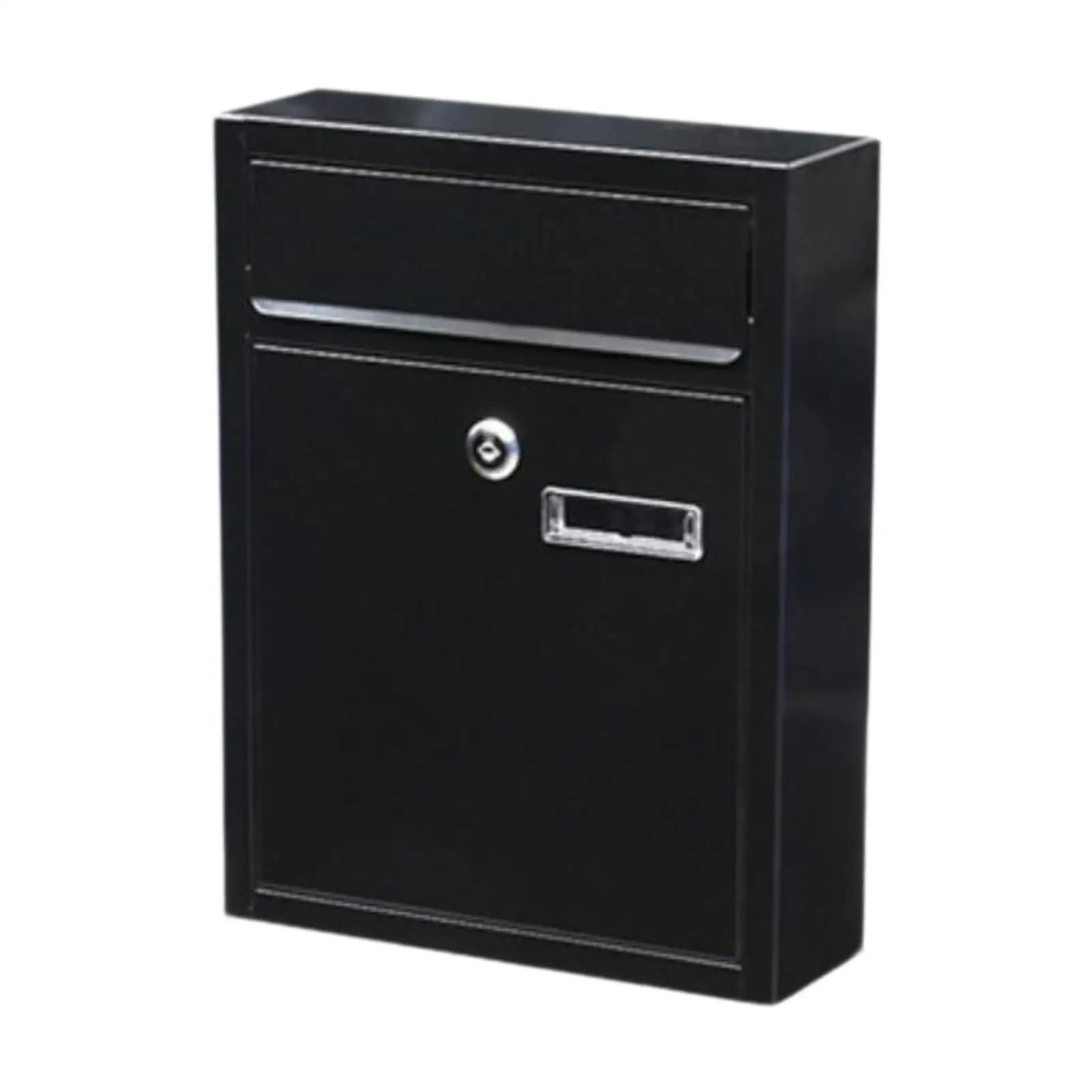 Wall Mounted Letterbox Wall Mounted Mailbox with Lock and Key Lockable Mail Drop Box Comment Suggestion for Gate Magazines(Black)