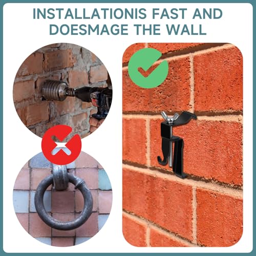 Image of Stainless Steel Brick Hooks, 6 Pack, 1-3 /4 inch to 2-3 /4 inch Heavy Duty, No Drill, Outdoor & Indoor Use