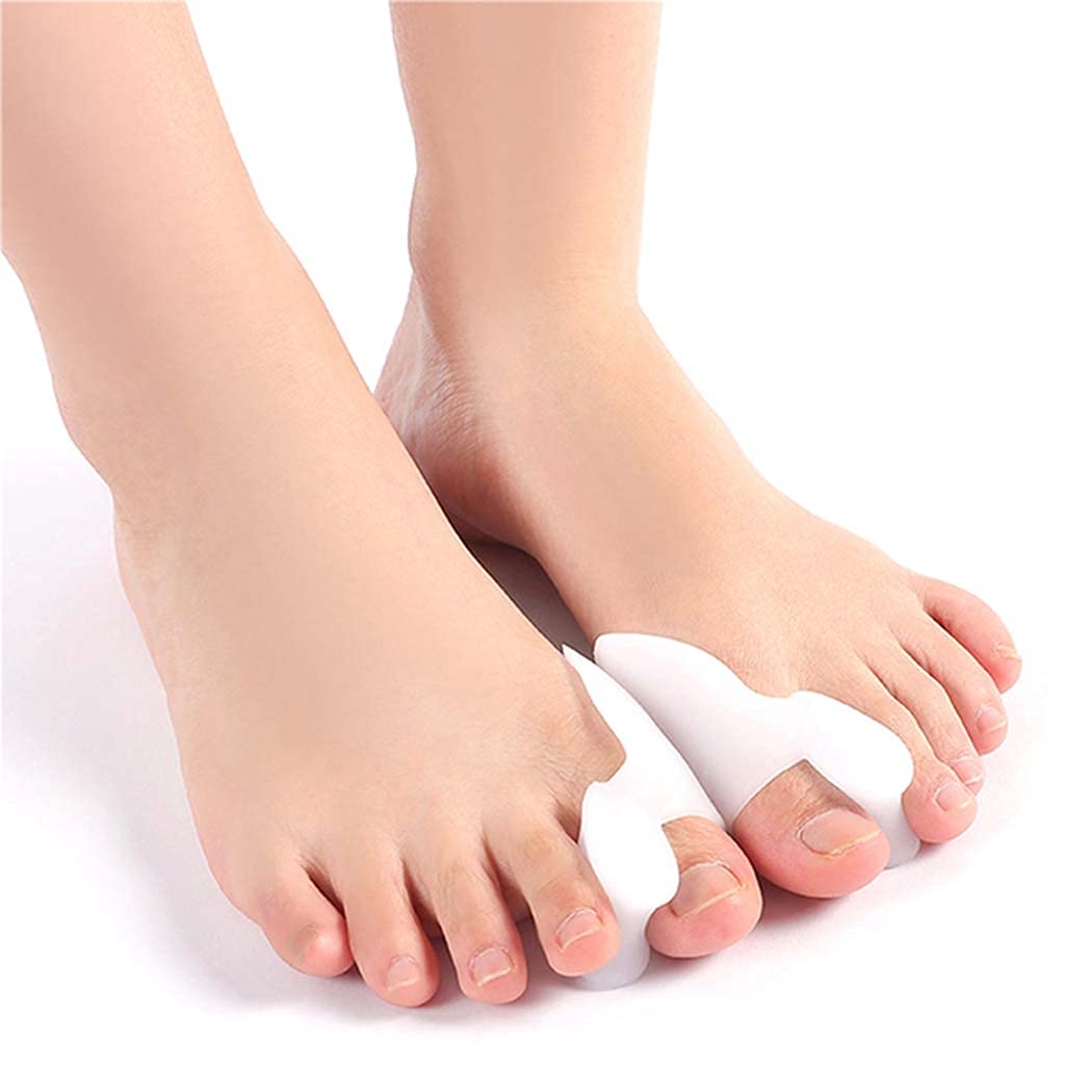 Yoperd Toe Protectors Toes Separator Orthotics Feet Bone Thumb Adjuster Correction Hallux Valgus Bunion Corrector Pedicure Silicone Straightener(Color:WT)