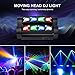 8 Beam RGBW Moving Head Light, DMX512 Sound Activated Stage Light with 150° Pan & 60° Tilt, 7/13CH Moving Head for Nightclub, Wedding, Party, DJ Show (1 Pack)