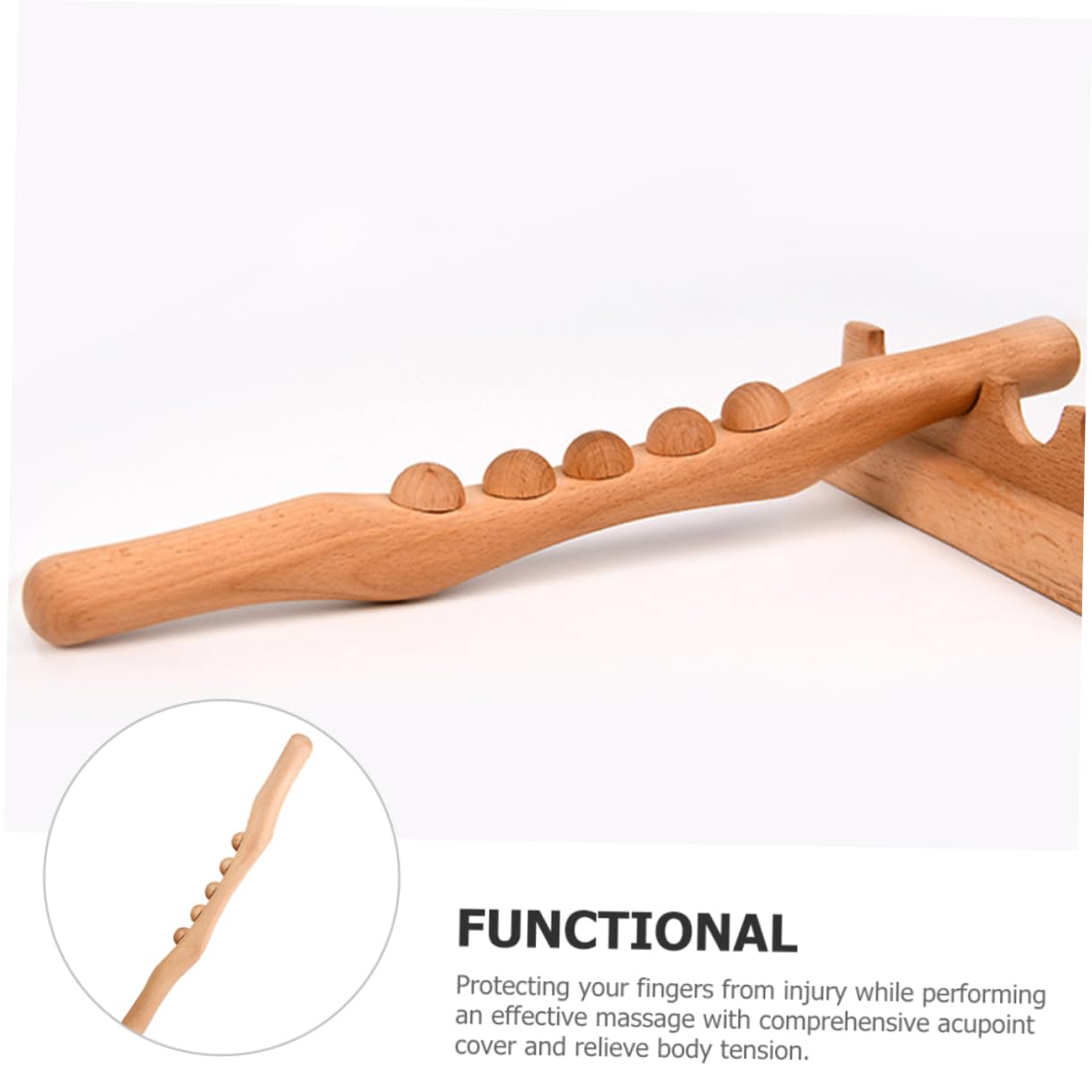 Healvian 3piezas Masajeador De Madera Natural Para Cuerpo y Pies Herramienta De Acupuntura Portátil Rodillo De Masaje De Beech Para Relajación y De Puntos Gatillo