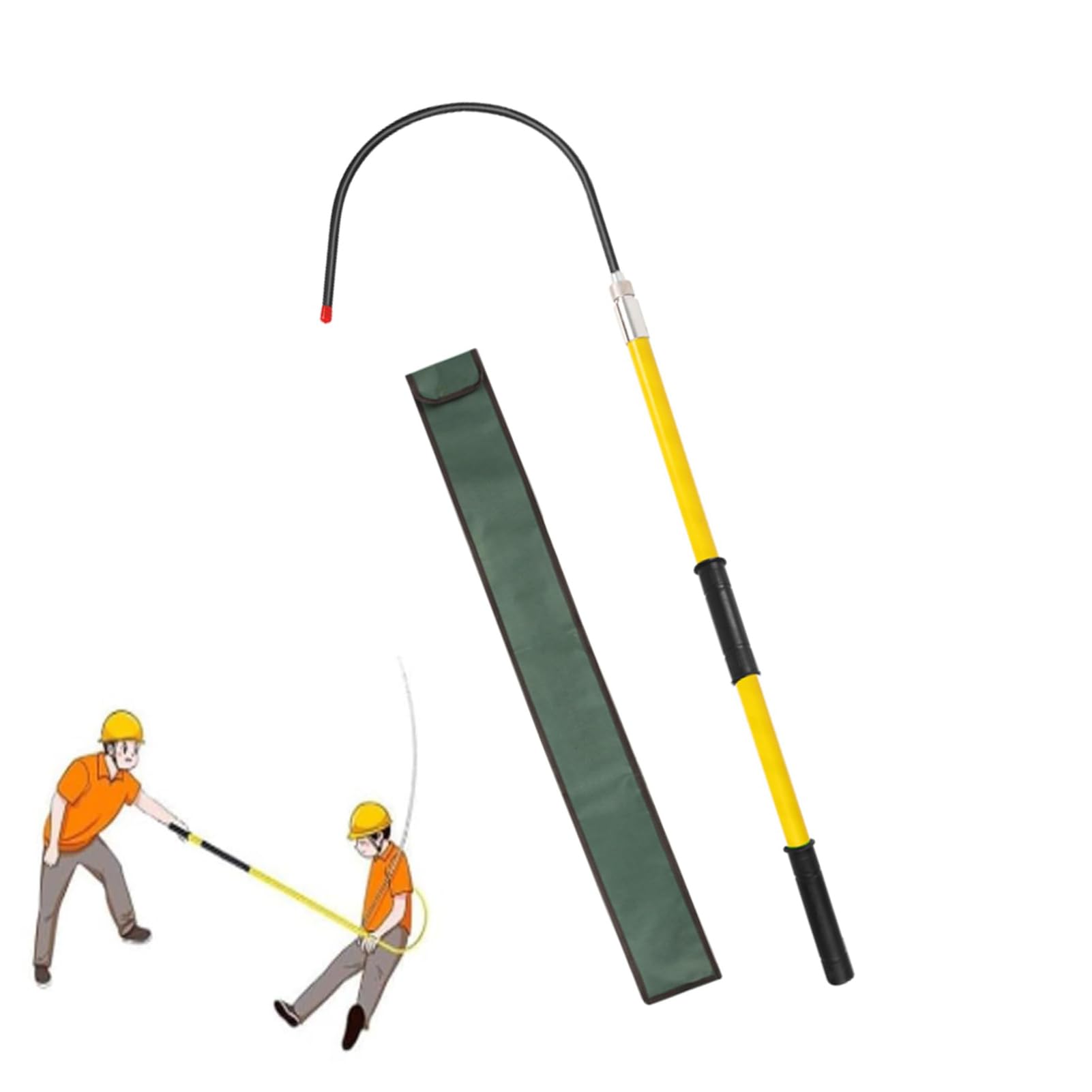 GTHTUHFD High-Voltage Insulated Fiberglass Rescue Hook, Rescue Hook Against Electric Shocks With Telescopic Pole, Non-Slip Handle, For Emergencies Under Voltage,Yellow-3.0m