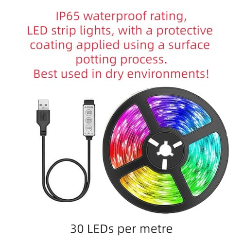 Tira LED flexible RGB 5M USB con atenuador y control miniatura 2