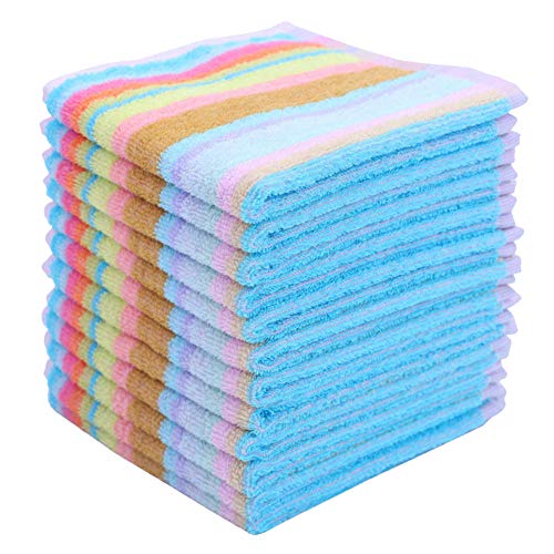 Egles Kitchen Dishcloths Cotton Scrubbing Dish Rags Sets Bulk Square Terry Kitchen Towels 12pcs 12x12 Inches