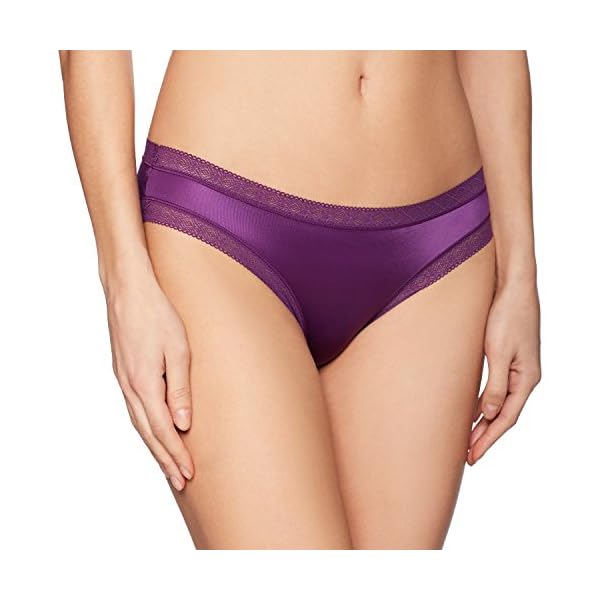 Amazon-Brand-Mae-Womens-Smooth-Microfiber-Bikini-Underwear-3-Pack Amazon Brand - Mae Women's Soft Microfiber Bikini Panty with Lace, 3 Pack,Deep Ocean/Charcoal Grey/Plum,Small