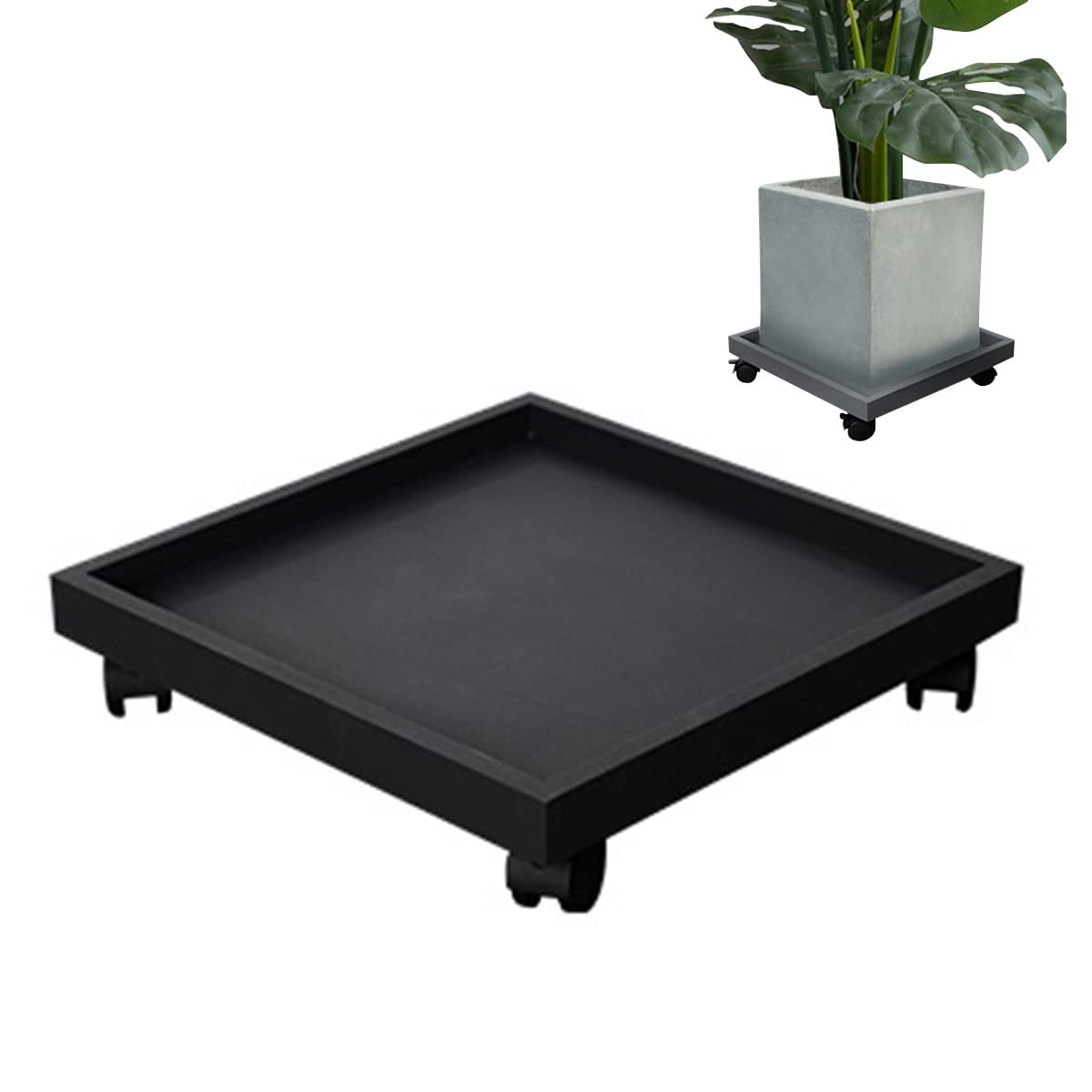 HTDRE Heavy-Duty Rolling Plant Stand with Lockable Casters, Durable Potted Plant Caddy for Indoor/Outdoor Use, Versatile Flower Pot Holder, Mobile Plant Trolley