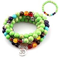 Algopix Similar Product 7 - GVUSMIL 7 Chakra 108 Mala Beads Wrap