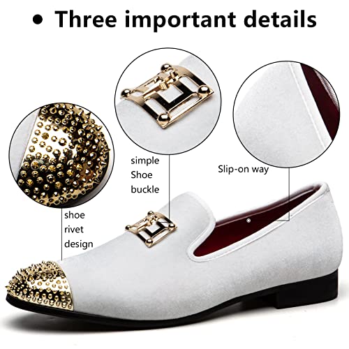 Image of Meijiana Mens Dress Shoes - Black Velvet Loafers for Men with Metal Buckle - Fashion Casual Business Formal Mens Black Dress Shoes - Comfortable Rubber Sole