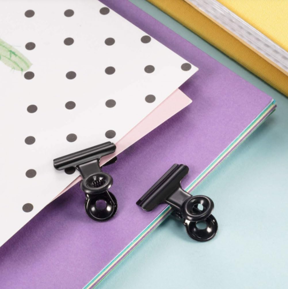 50 Clip Metalliche Bulldog 30mm Nero - Per Ufficio, Casa, Foto E Documenti - Foto 9