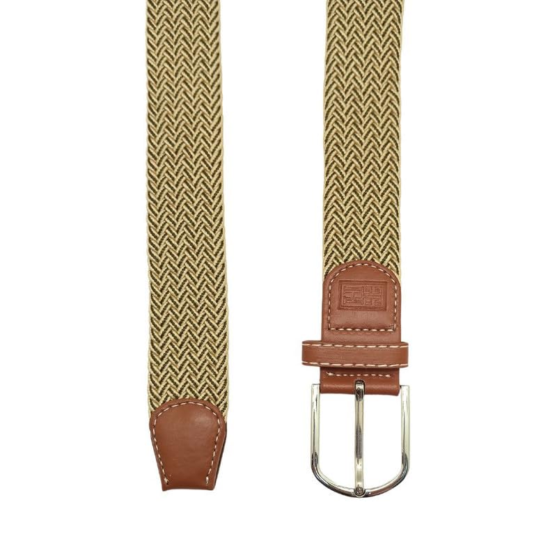 Image of The Tie Hub Unisex Stretchable Woven Fabric Belt | Adjustable, Hole-Free Design | Fits Up to 40 Inches Waist