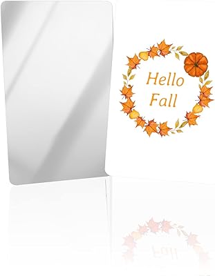 OComster Orange Thanksgiving Wreath Hello Fall Compact Mirror Bulk 2 Pack Card Mirror, Farmhouse Fall Pumpkin Small Compact Mirror for Purse, Rectangular Handheld Pocket Makeup Mirror