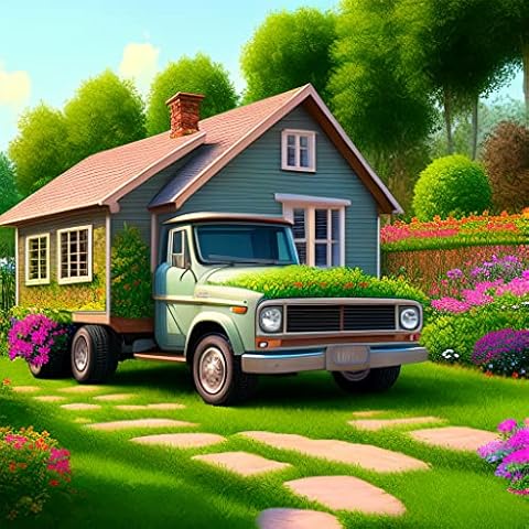 NUFTVI Diamond Painting Kits, Full Round Drill DIY Diamond Art Kits for Adults Beginners, Camper Diamond Painting Kits Picture Art for Home Wall Decor 12x12 inches Cover