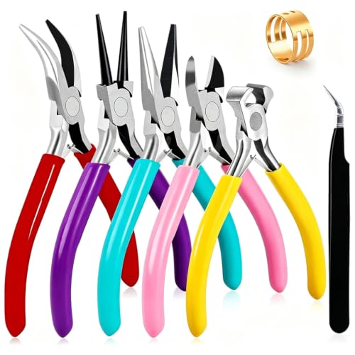 Image of 7pcs Jewellery Making Tools Kit Jewelry Pliers Tweezers for Crafting Beading Project