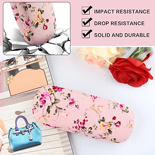 Image of Glasses Case Hard Shell Eyeglass Case for Women Fabrics Floral Retro Spectacle Case Box Portable