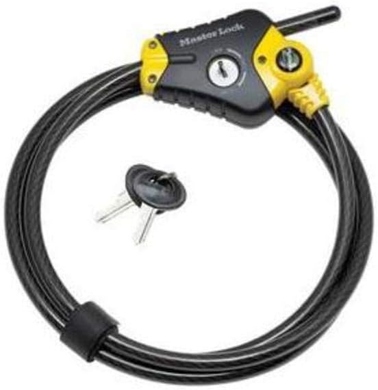 Master Lock 613DAT 6' Self Coiling Cable and Steel Padlock