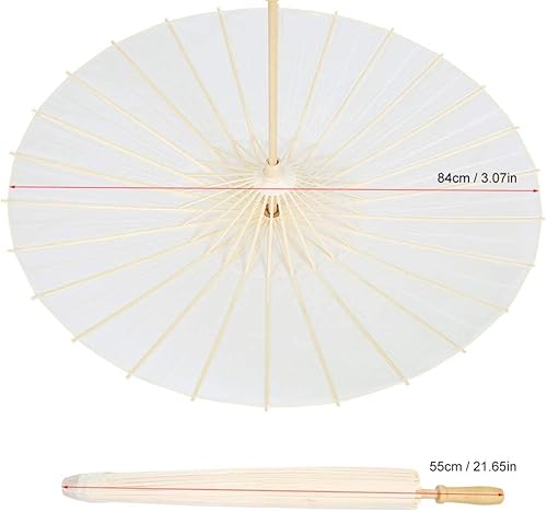 Miniatura 5 de Sombrilla de papel paraso de danza clásica blanca, impermeable, hecha a mano, chino, japonés, paraguas de papel aceitado, sombrilla para bodas,