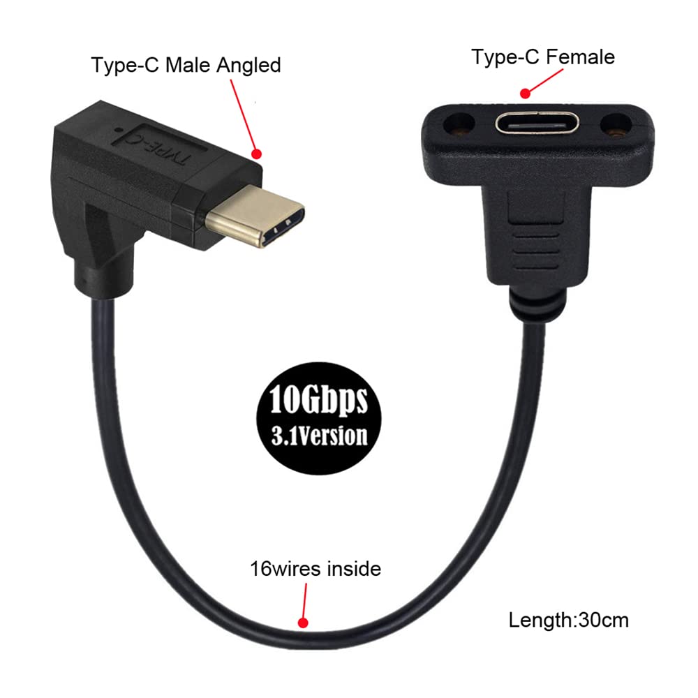 Adaptateur De Données Usb-C Type C Femelle À Profil Bas Coudé À 90