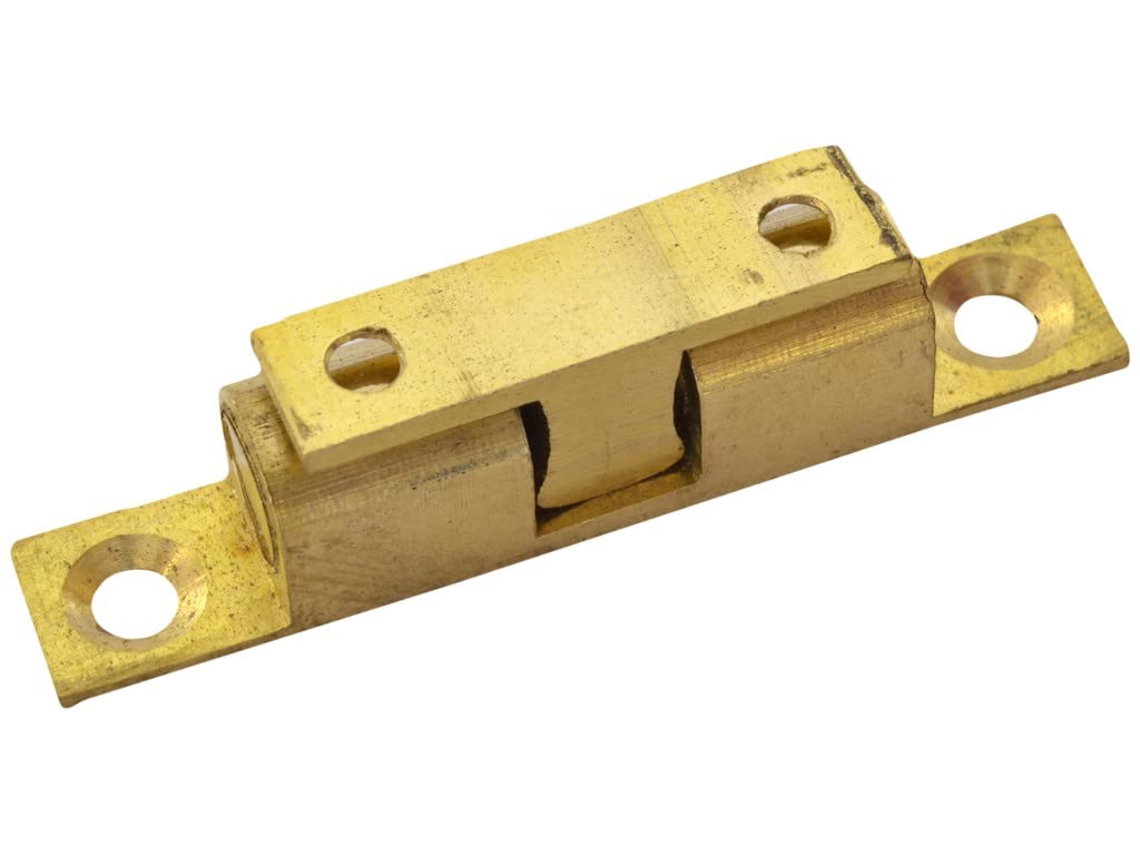 Adjustable Double Ball Catch, 42mm, Polished Brass