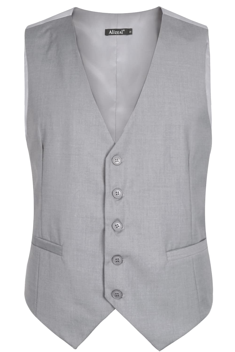 Alizeal Chaleco de traje de negocios de color sólido clásico para hombre Chaleco de esmoquin de ajuste regular