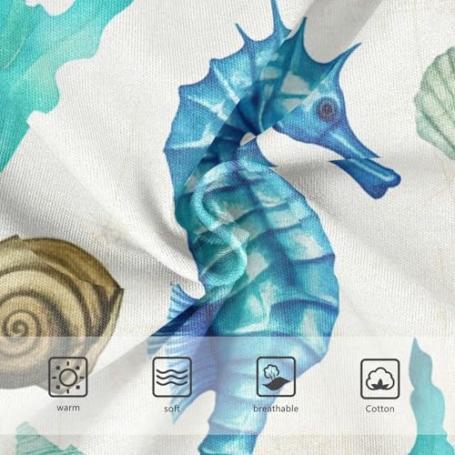 Girls Underwear Toddlers 2t Cotton Girl Panties Cute Florals Underpants Briefs Vintage Blue Seahorse Shells3