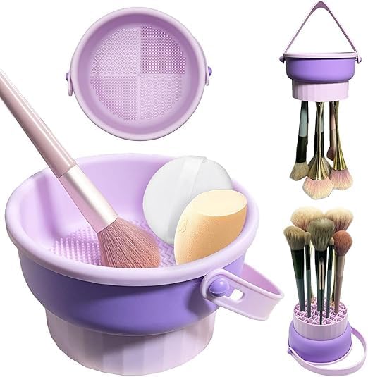GALV Makeup Brush Cleaning Mat, Portable Silicone makeup brush cleaner With Suction Cup, Easy Clean-picture-39