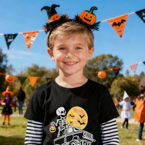 Toddler Boy Halloween Tshirts Glow-in-The-Dark Skeleton Ghost Short Sleeve Shirt Kids Pumpkin Tee Tops 1-7 Years2