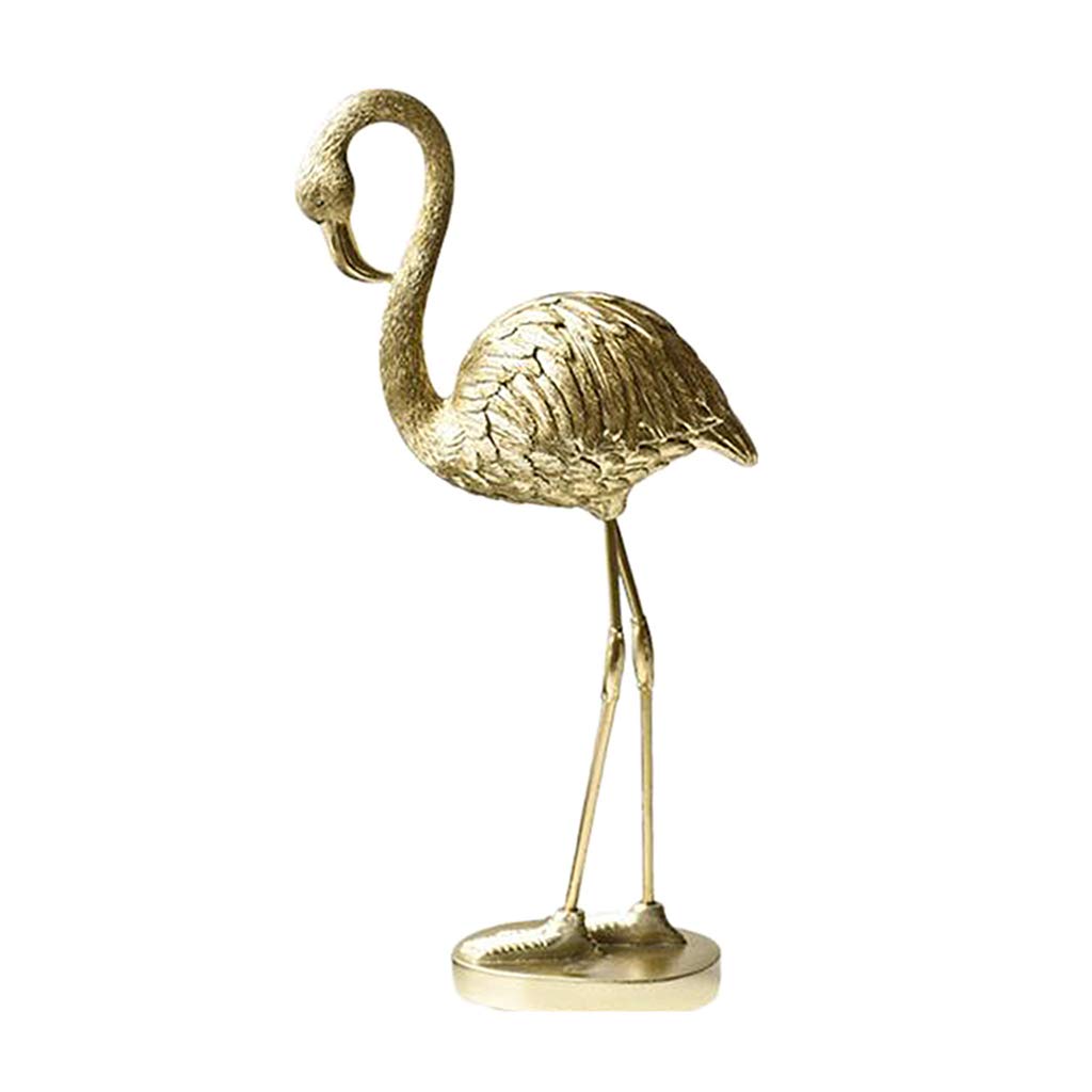 P Prettyia Luxury Gold Flamingo Decoration Figurines Home Decor Living Room Ornament Wedding Accessory Resin Craft Display - Multi, B