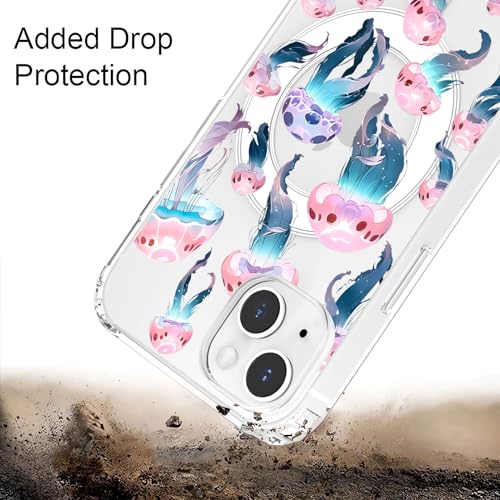 Coque iPhone 15 Plus magnétique méduse antichoc transparente et rigide - 7