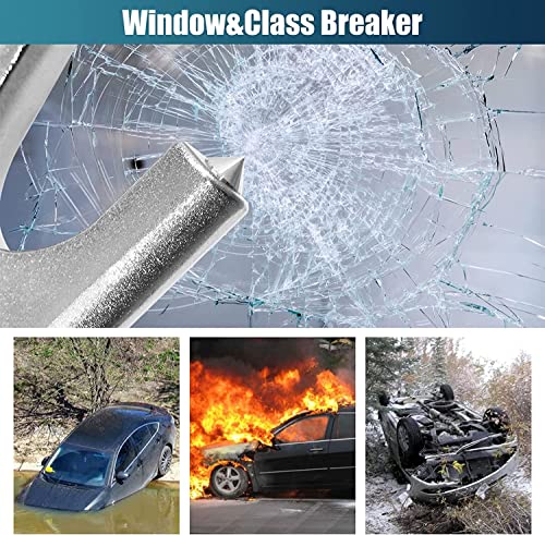 Car Steering Wheel Lock - Run.se Heavy Duty Anti-Theft Steering Wheel Lock With Flashlight/Sos Led Ligth，Seat Belt Cutter, Escape Hammer, For Auto/Truck/Suv (Black) #TOP6