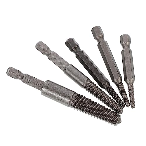 DOITOOL 5pcs Screw Extractor Remover Set Universal Drill Bit for Damaged and Stripped Screws Compact for Easy Carrying