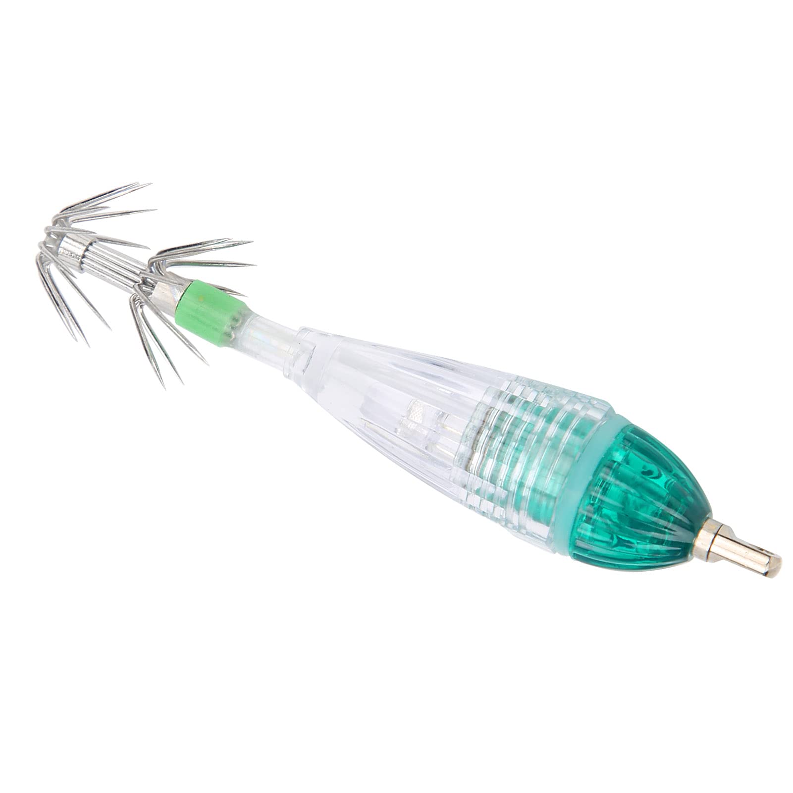 Agatige Jig de Calamar, luz de Pesca Bobbers iluminados bajo el Agua LED para Pesca Nocturna, con Aparejos de Cebo de Pesca de Anzuelo mejorados